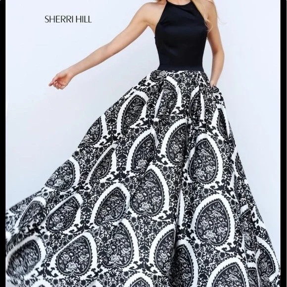 Sherri Hill 50577 Black and white ballgown - Picture 3 of 4